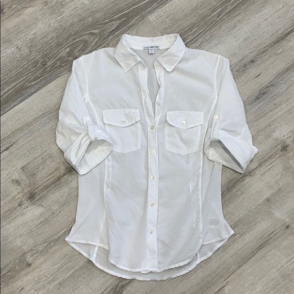 JAMES PERSE Standard Contrast Ribbed Surplus Shirt